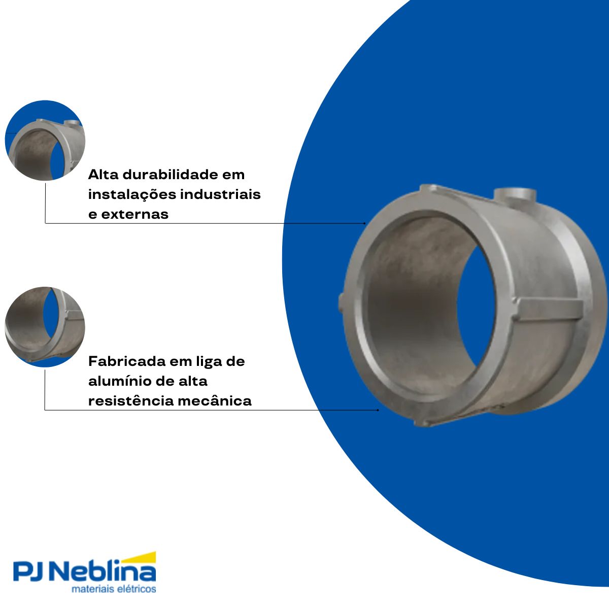Bucha Eletroduto Redução Alumínio 1Pol X 3/4 S/Rosca - Wetzel