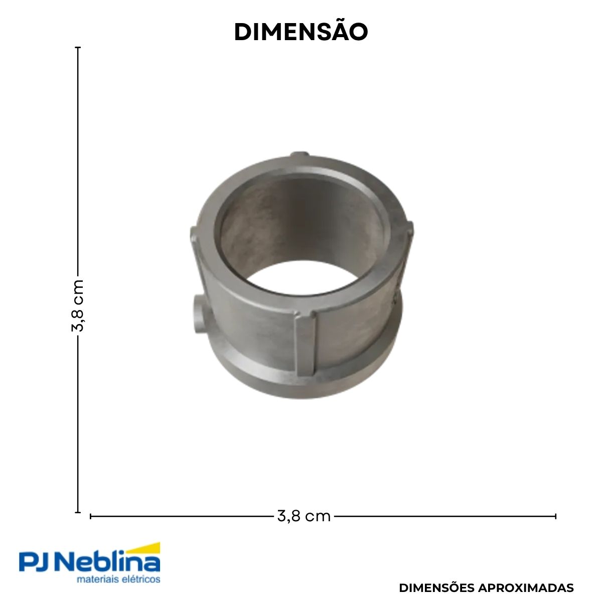 Bucha Eletroduto Redução Alumínio 1Pol X 3/4 S/Rosca - Wetzel