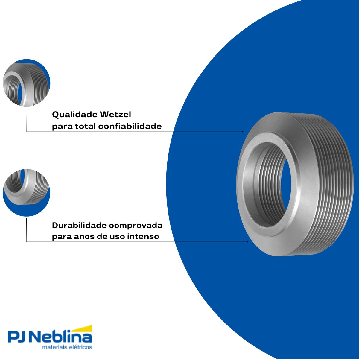 Bucha Eletroduto Redução Alumínio 1/2 X 3/8 Bsp - Wetzel