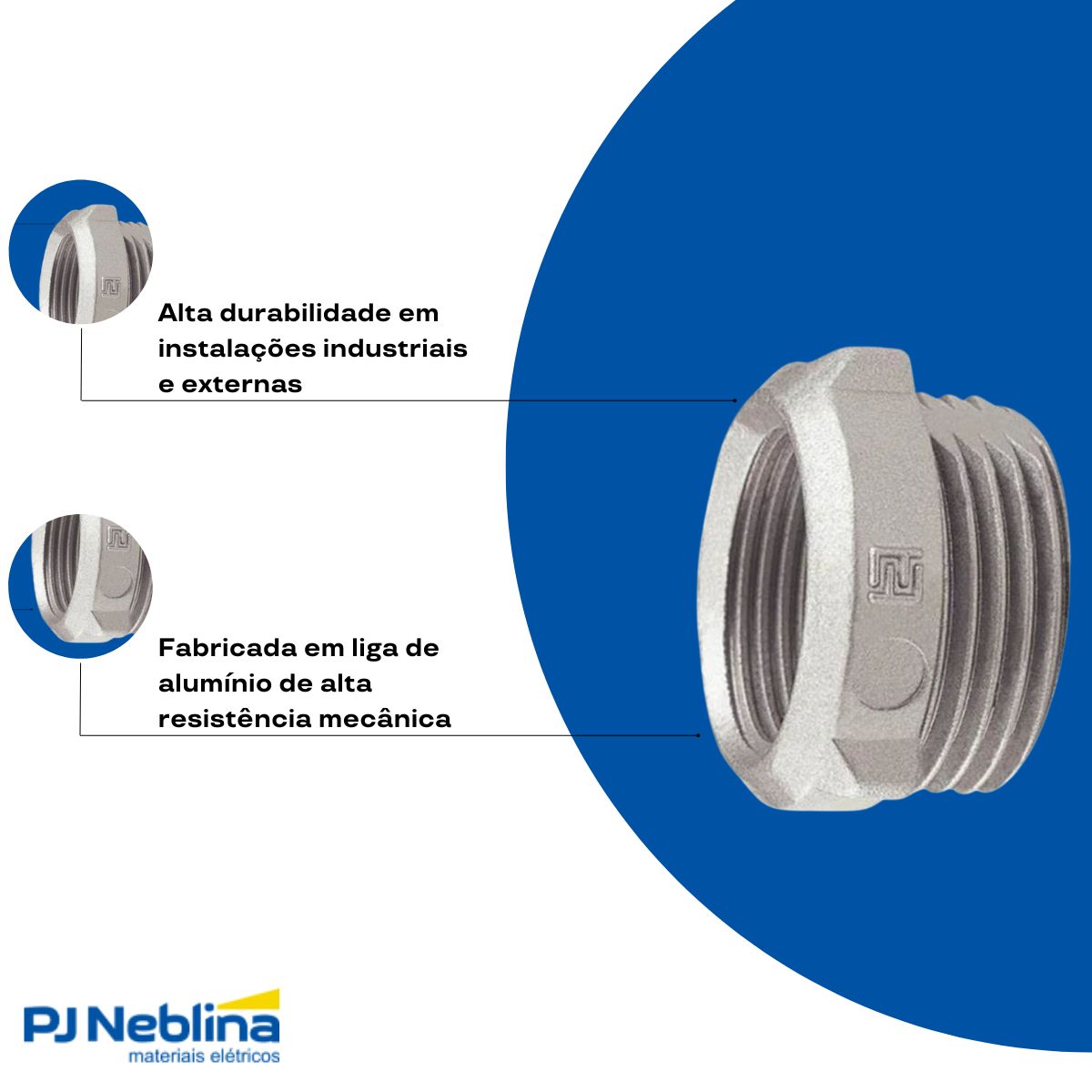 Bucha Eletroduto Redução Alumínio 3/4 X 3/8 Bsp - Wetzel