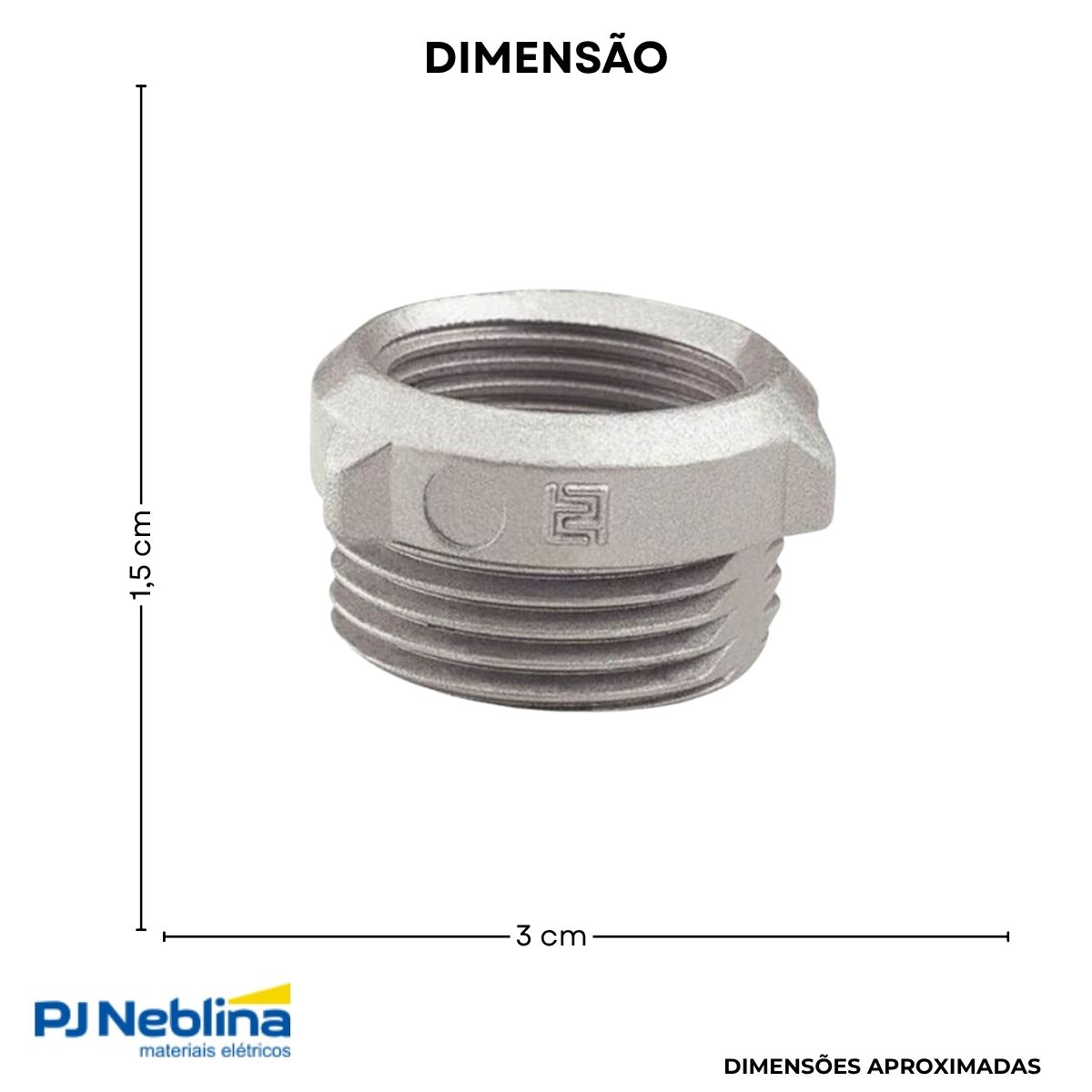 Bucha Eletroduto Redução Alumínio 3/4 X 3/8 Bsp - Wetzel