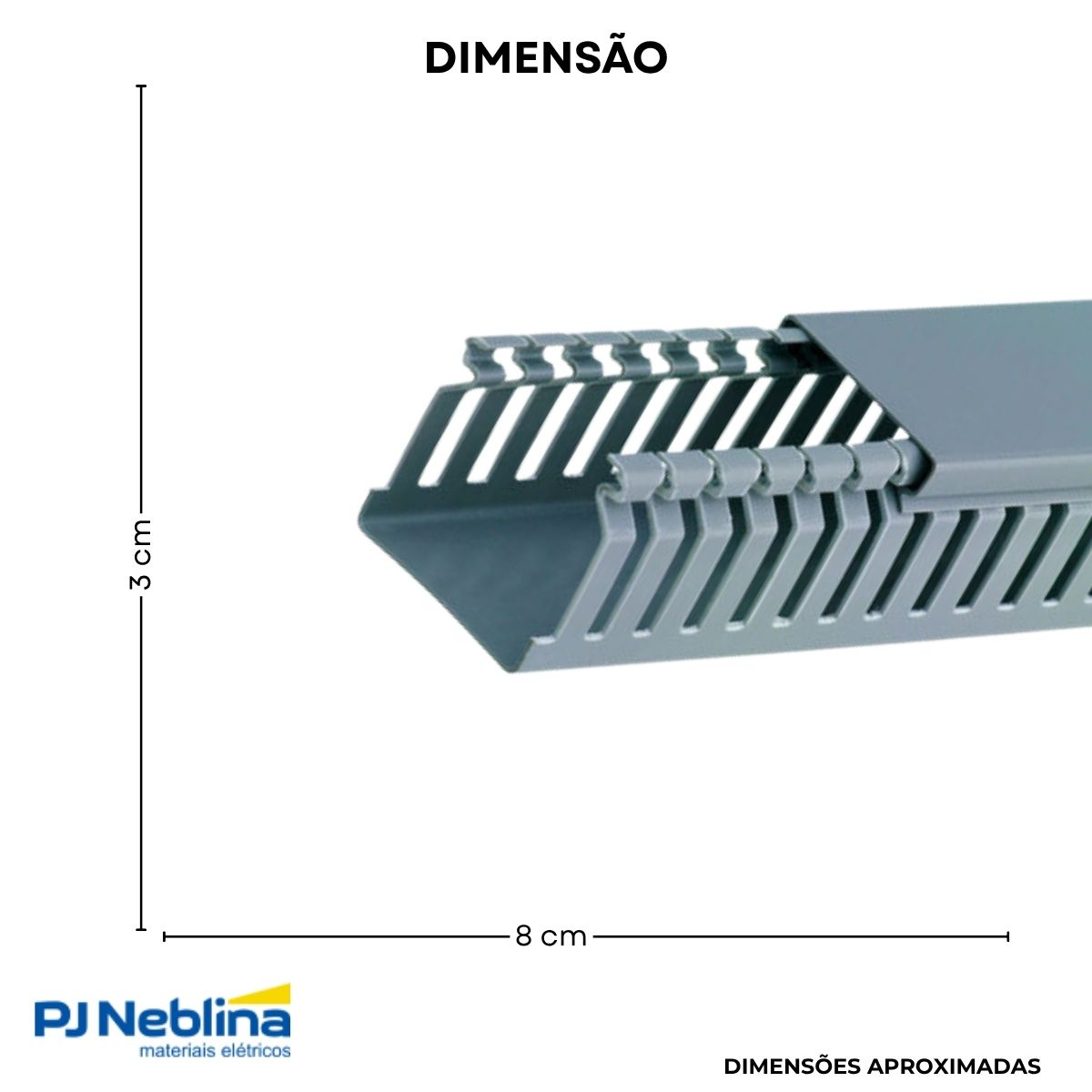 Canaleta Pvc Rec Aberto 30X80 (Br C/2M) Cz C/Tampa S/Divisória S/Adesivo - Dutoplast