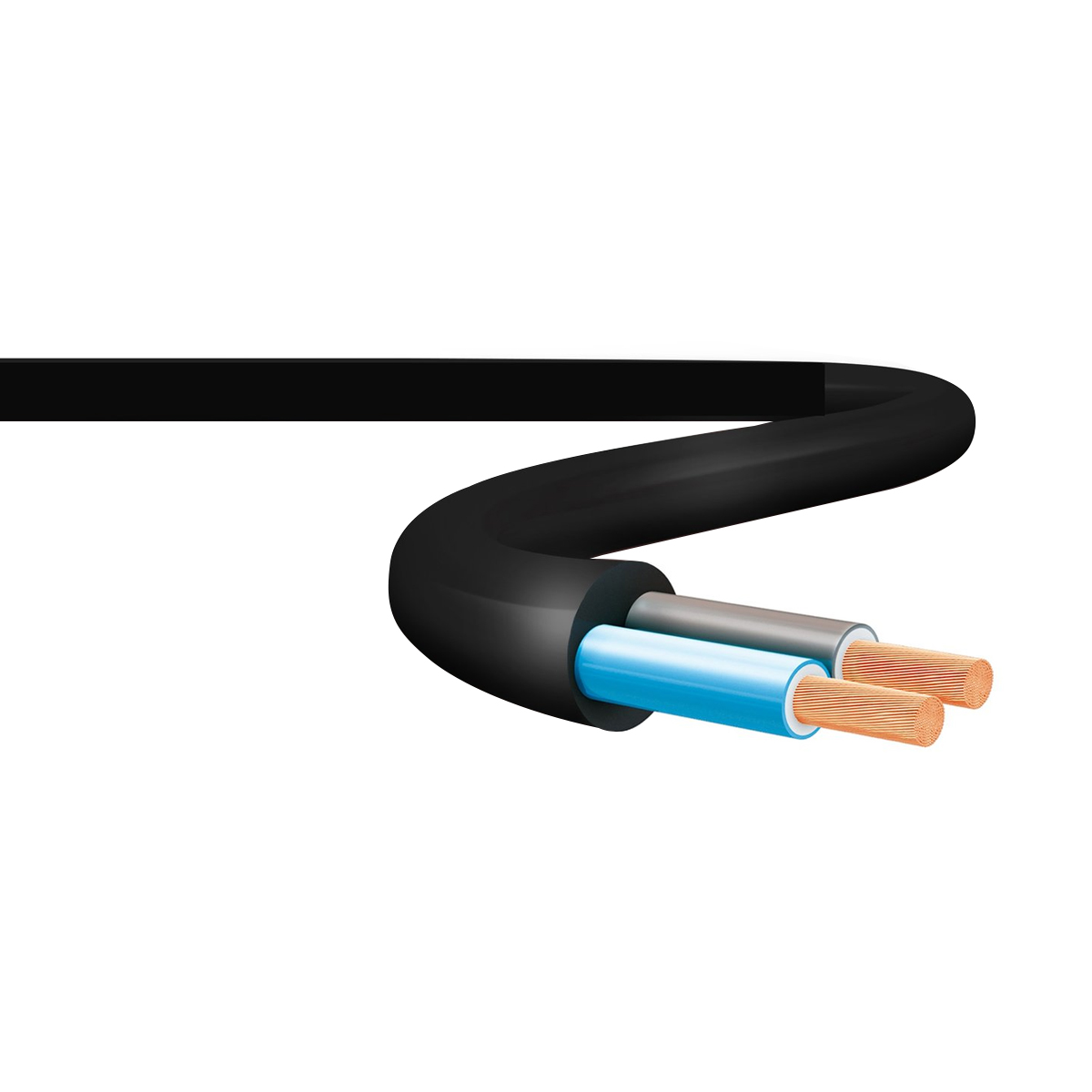 Cabo Pp 500V Pvc 2X1,00Mm Preto 70G 100 Metros - Sil