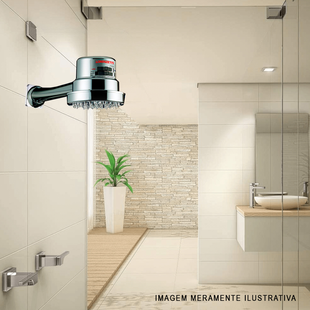 Chuveiro Ducha 4 Temperaturas Tradição 220V 5700W Cromado 7514190 - Lorenzetti