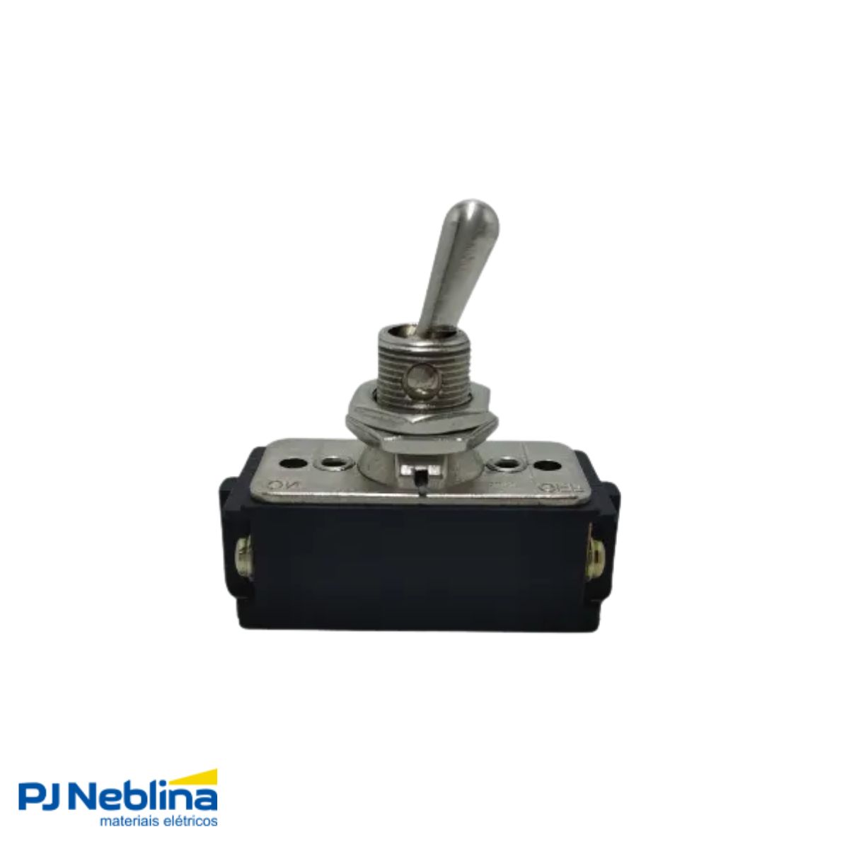Chave Interruptor Alavanca Metálica Bipolar Liga/Desliga 10A 120V Cromada Standard Terminal Parafuso - Margirius
