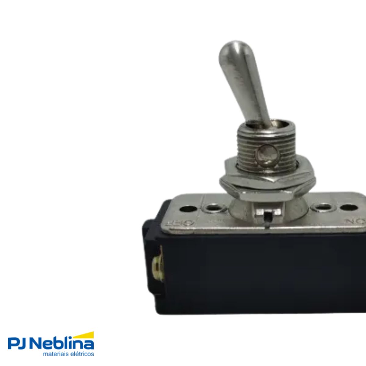 Chave Interruptor Alavanca Metálica Bipolar Liga/Desliga 10A 120V Cromada Standard Terminal Parafuso - Margirius