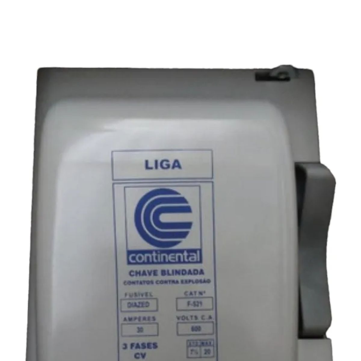 Chave Blindada Porta Fusível Trifásica 30A 600V Diazed Alavanca Cinza F-521 - Margirius