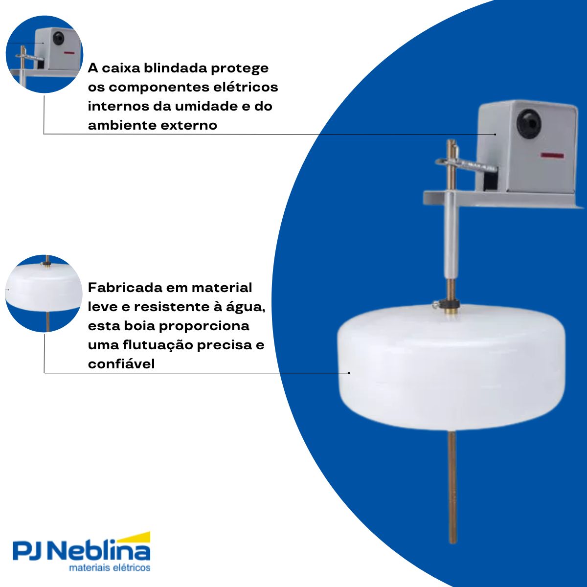 Chave Nível Boia Bc Inferior 15A Vareta 70Cm - Margirius