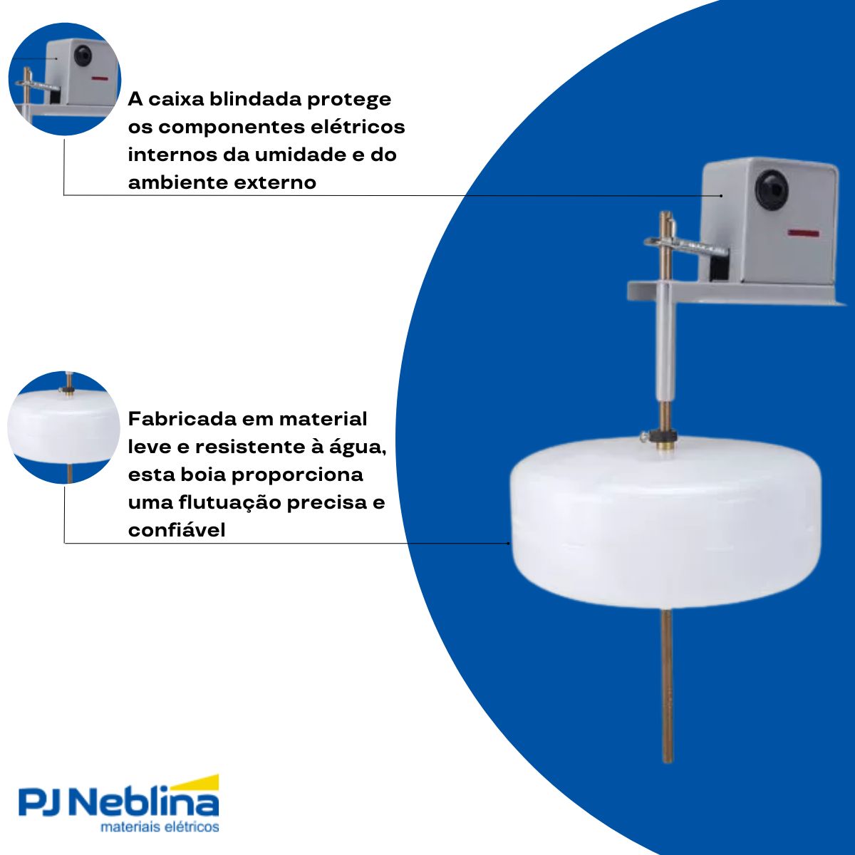 Chave Nível Boia Bc Superior 15A Vareta 70Cm - Margirius