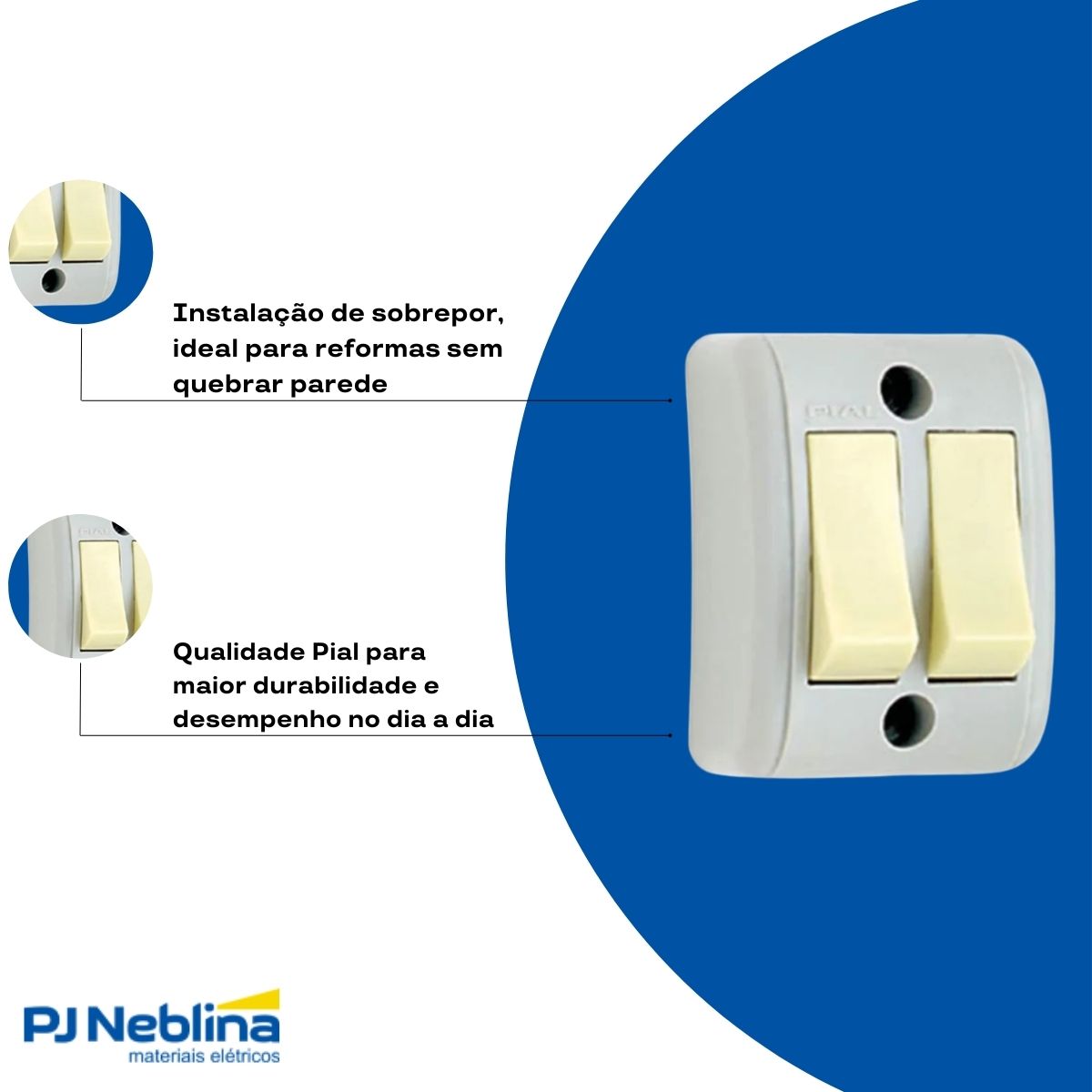 Interruptor Sobrepor 2 Paralelo 10A 250V Silentoque - Pial