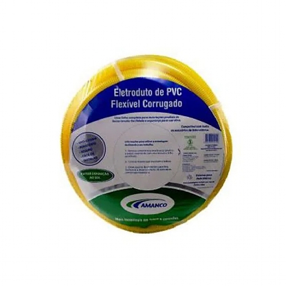 Conduite Flexível Pvc Corrugado 3/4 Dn25mm Amarela Rolo Com 50 Metros - Amanco