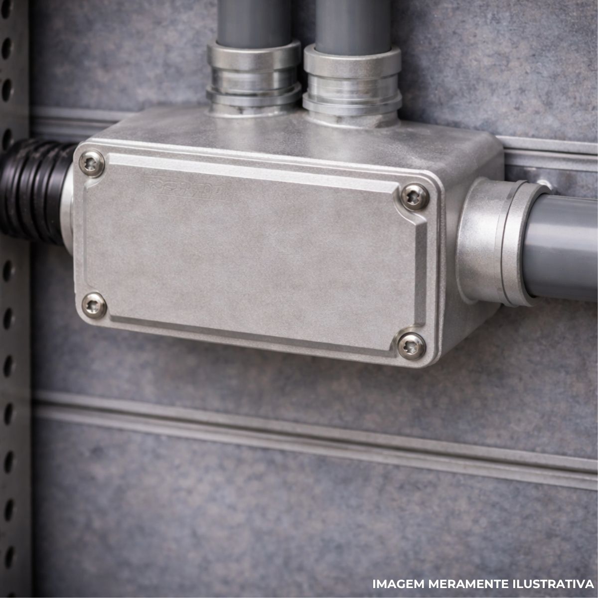 Condulete Alumínio Fixo Tipo C 1/2 C/Rosca Bsp C/Pintura Cinza C/Tampa C/Vedação Tgvp (Ip54) - Wetzel