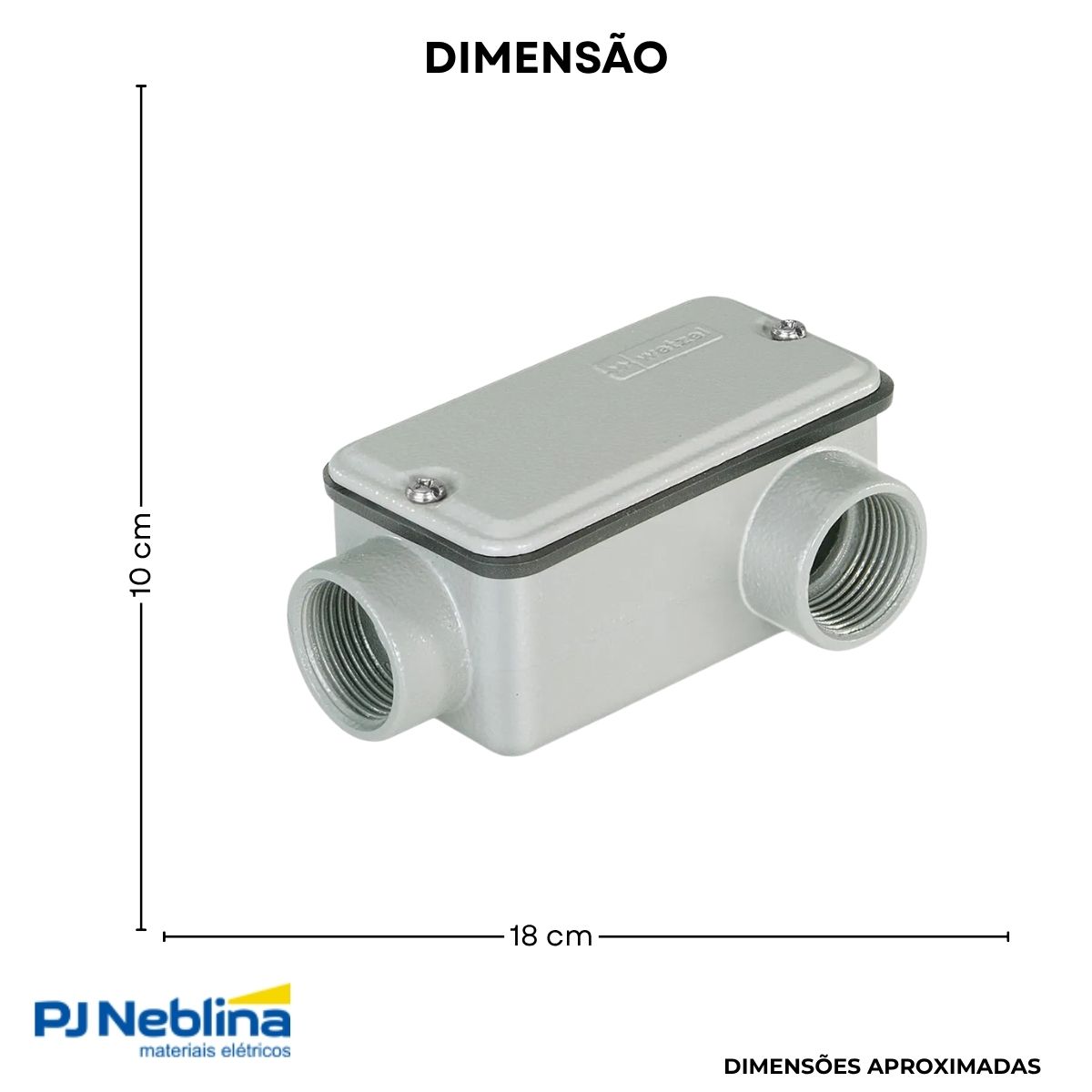 Condulete Alumínio Fixo Tipo C 2.1/2 C/Rosca Bsp C/Pintura Cz C/Tampa C/Vedação Tgvp (Ip54) - Wetzel