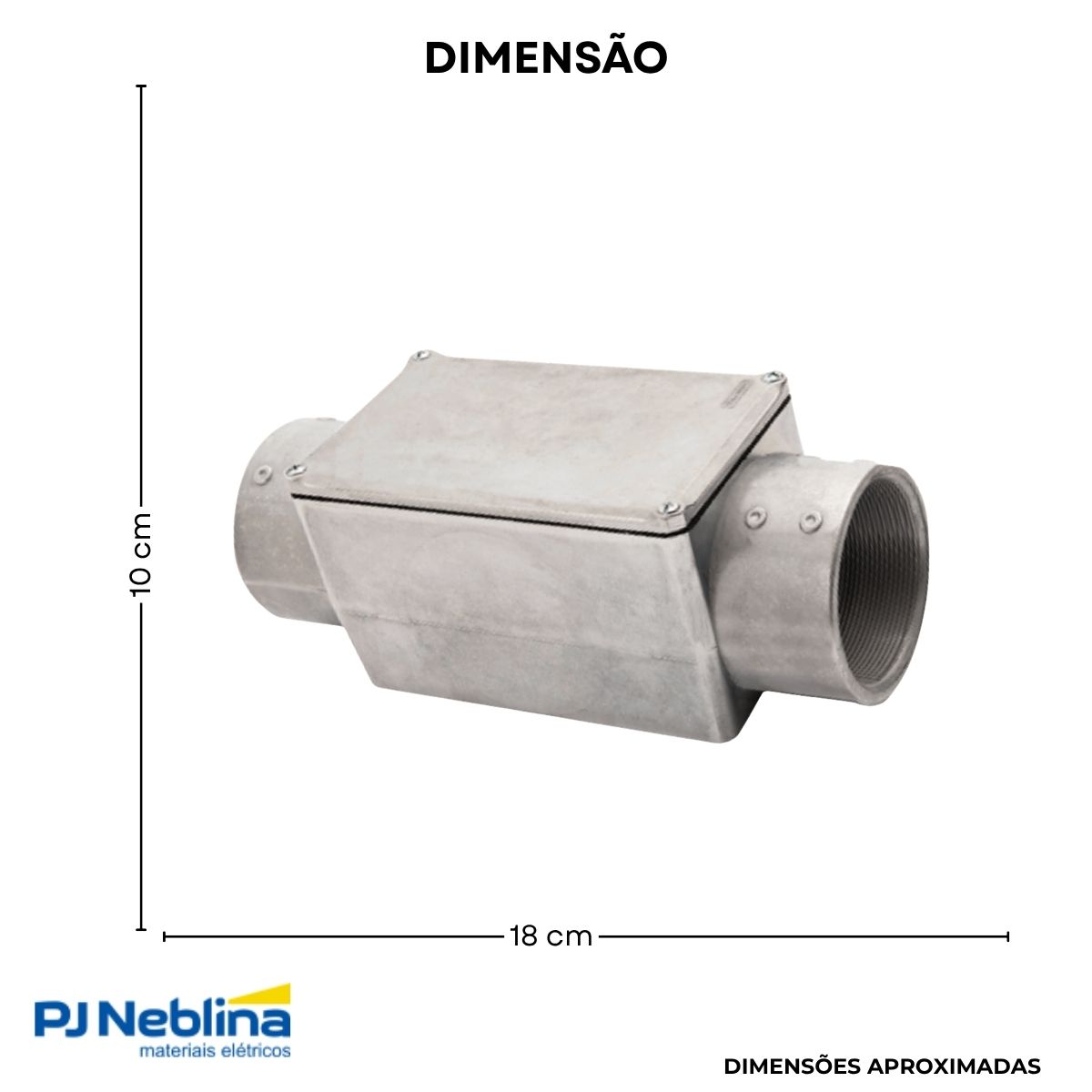 Condulete Alumínio Fixo Tipo E 2.1/2 C/Rosca Bsp C/Pintura Cz C/Tampa C/Vedação Tgvp (Ip54) - Wetzel