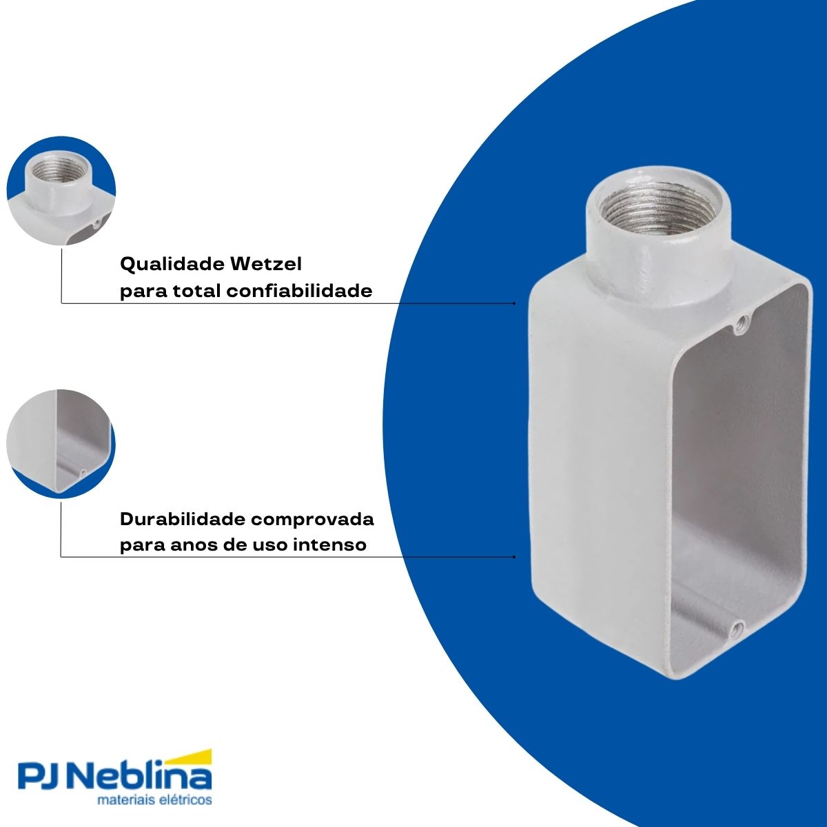 Condulete Alumínio Fixo Tipo Lb 1/2 C/Rosca Bsp C/Pintura Cz S/Tampa S/Vedação - Wetzel