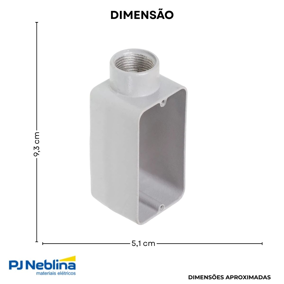 Condulete Alumínio Fixo Tipo Lb 1/2 C/Rosca Bsp C/Pintura Cz S/Tampa S/Vedação - Wetzel