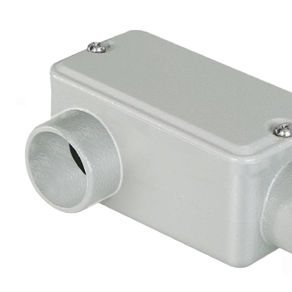 Condulete Alumínio Fixo Tipo Lb 1.1/4 Sem Rosca Com Pintura Cinza Com Tampa Sem Vedação - Wetzel