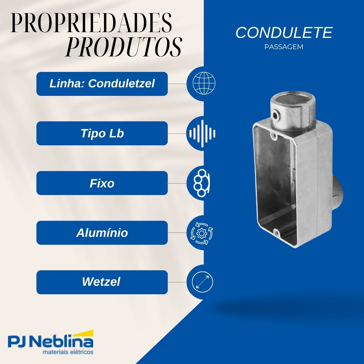 Condulete Alumínio Fixo Tipo Lb 3/4 S/Rosca C/Pintura Cinza S/Tampa S/Vedação - Wetzel