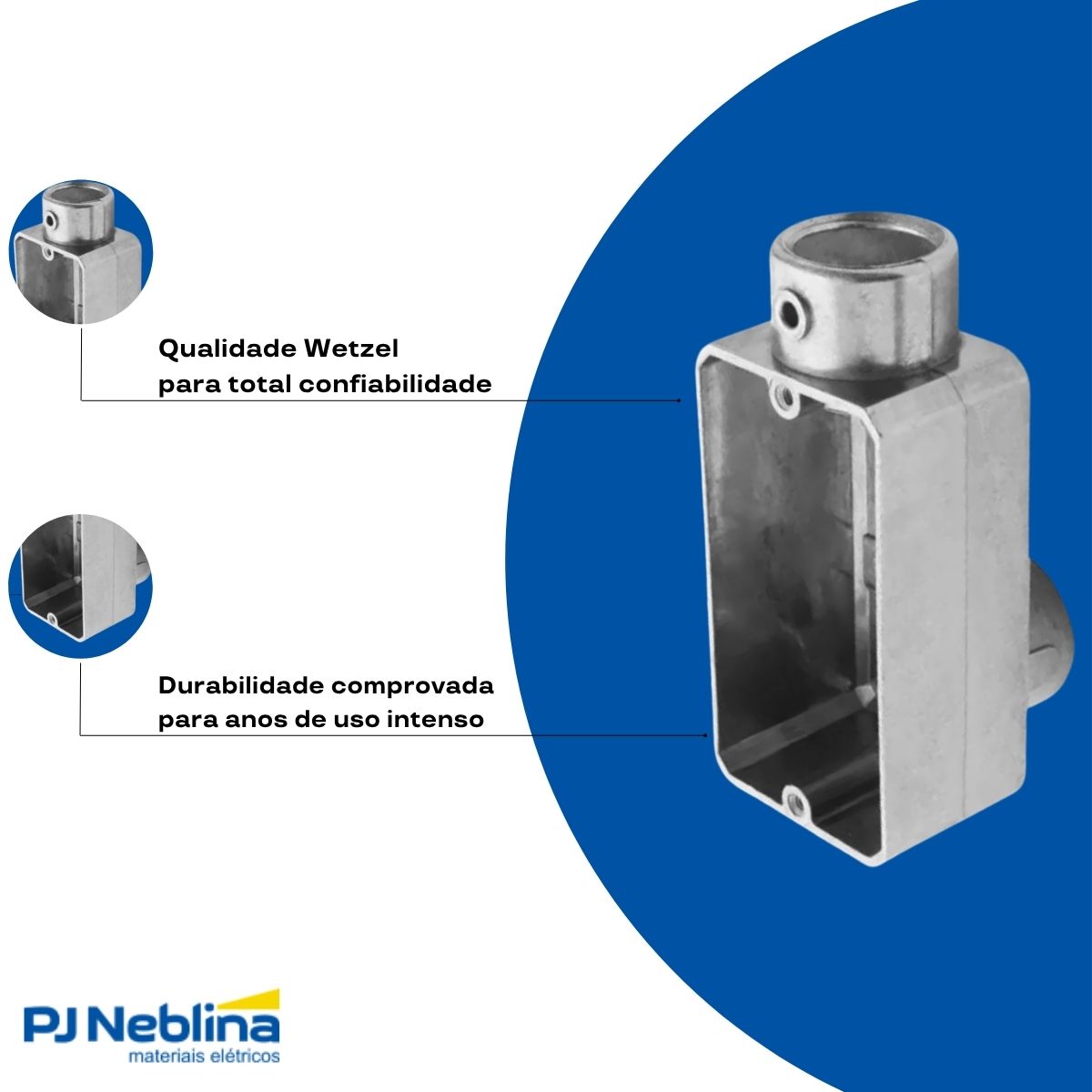 Condulete Alumínio Fixo Tipo Lb 3/4 S/Rosca C/Pintura Cinza S/Tampa S/Vedação - Wetzel