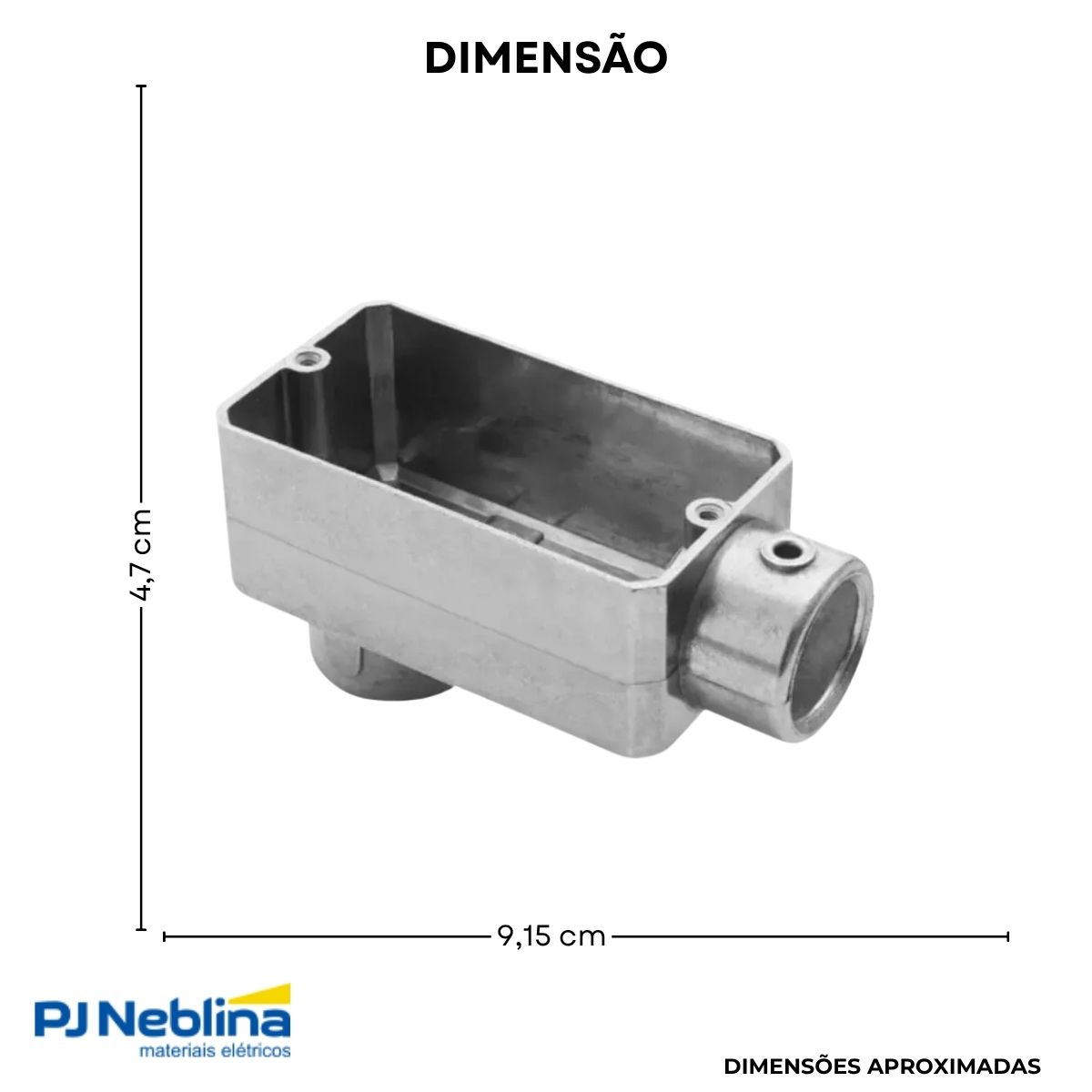 Condulete Alumínio Fixo Tipo Lb 3/4 S/Rosca C/Pintura Cinza S/Tampa S/Vedação - Wetzel