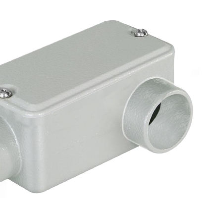 Condulete Alumínio Fixo Tipo Ll 3/4 Sem Rosca Com Pintura Cinza Com Tampa Sem Vedação - Wetzel