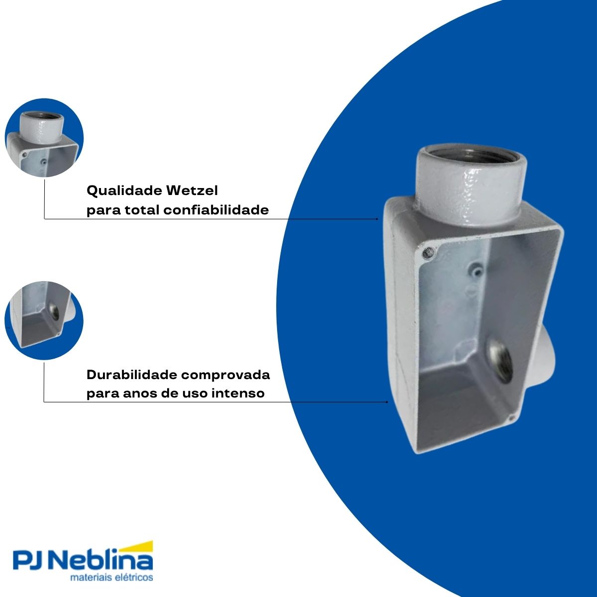 Condulete Alumínio Fixo Tipo Lr 1Pol C/Rosca Bsp C/Pintura Cinza S/Tampa S/Vedação - Wetzel