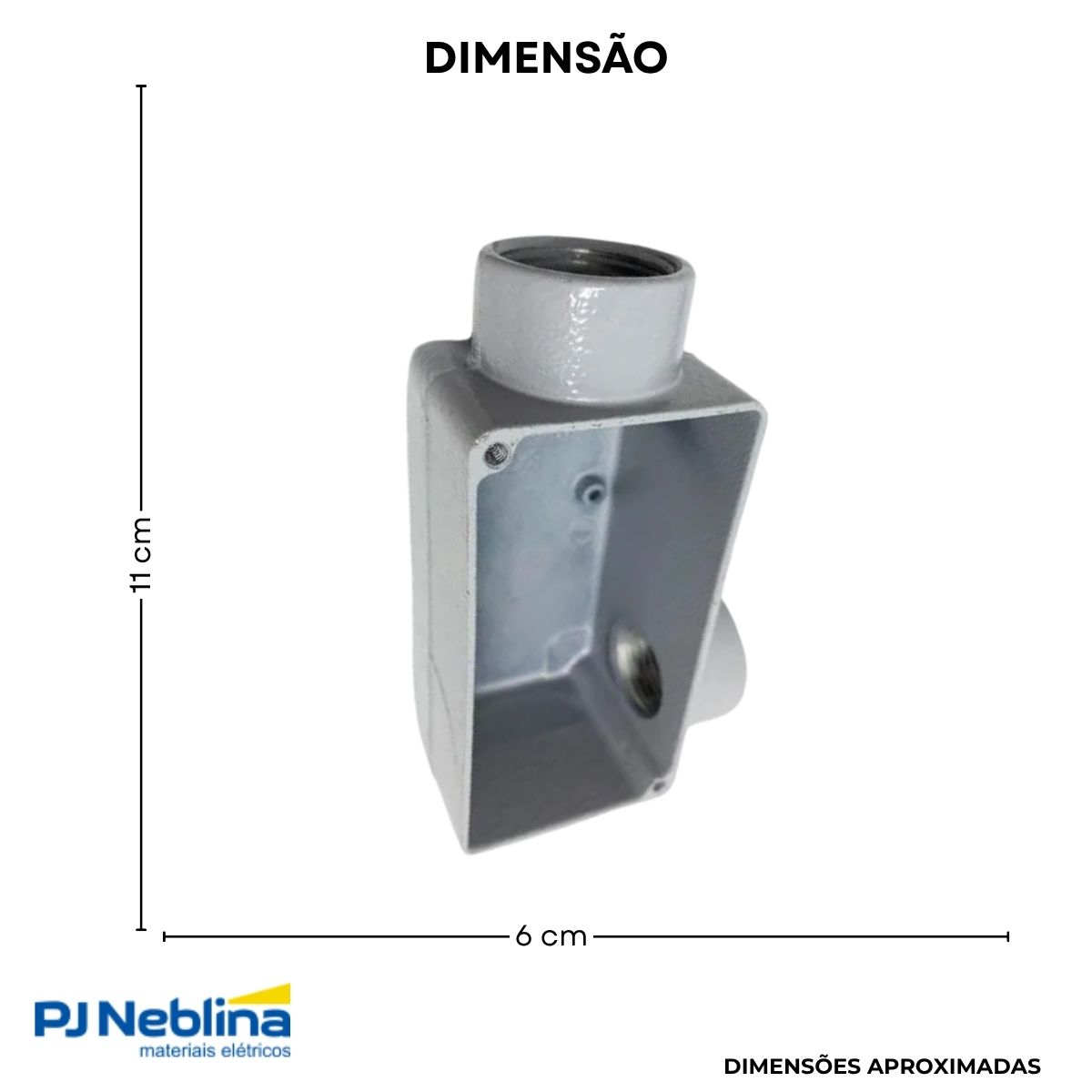 Condulete Alumínio Fixo Tipo Lr 1Pol C/Rosca Bsp C/Pintura Cinza S/Tampa S/Vedação - Wetzel