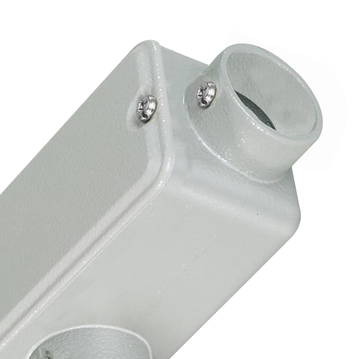 Condulete Alumínio Fixo Tipo Lr 1.1/4 Sem Rosca Com Pintura Cinza Com Tampa Sem Vedação - Wetzel