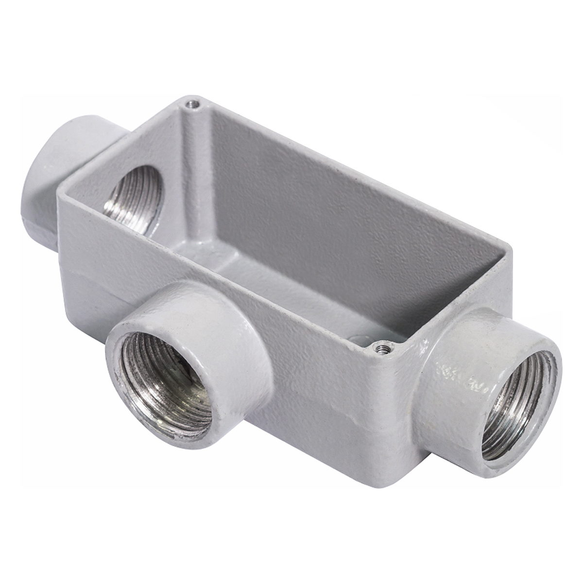 Condulete Alumínio Fixo Tipo T 3/4 Com Rosca Bsp Com Pintura Cinza Sem Tampa Sem Vedação - Wetzel