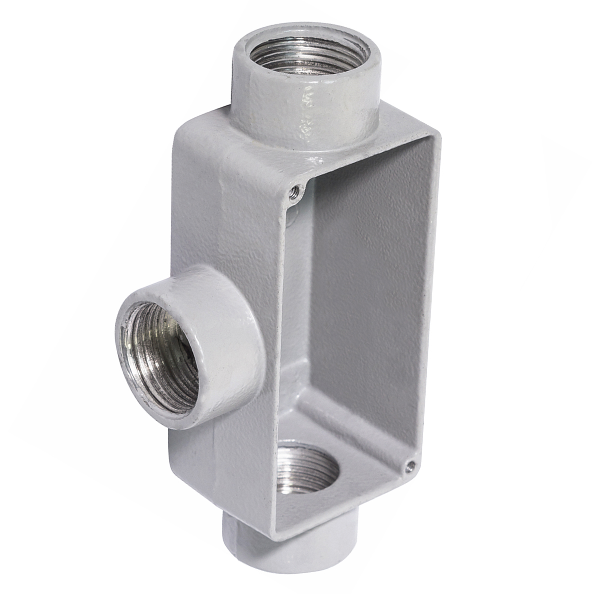 Condulete Alumínio Fixo Tipo T 3/4 Com Rosca Bsp Com Pintura Cinza Sem Tampa Sem Vedação - Wetzel