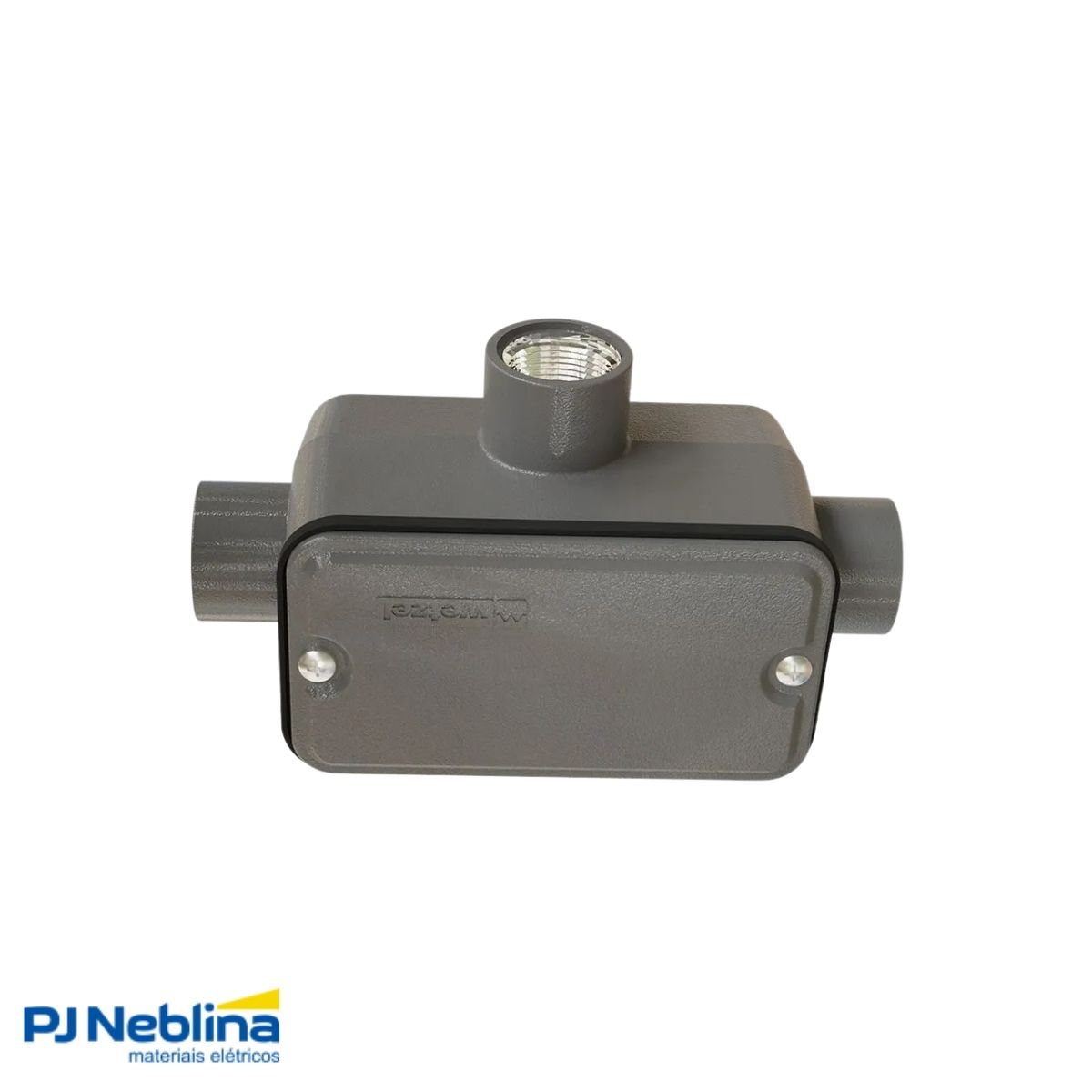 Condulete Alumínio Fixo Tipo T 3/4 C/Rosca Bsp C/Pintura Cz C/Tampa C/Vedação Tgvp (Ip54) - Wetzel