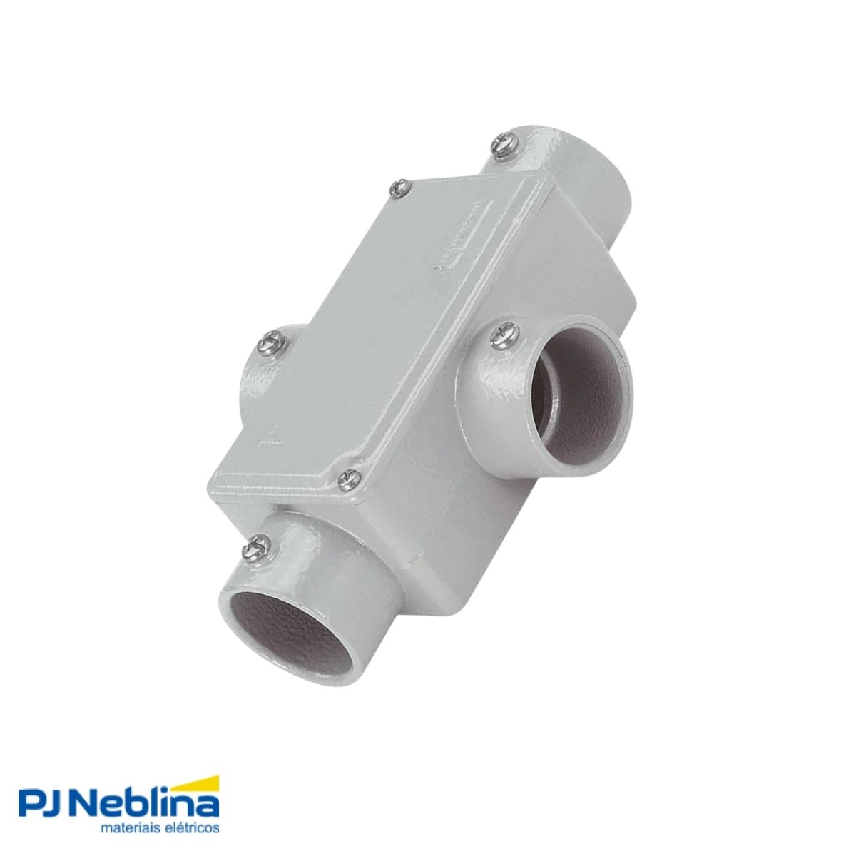 Condulete Alumínio Fixo Tipo X 1.1/2 C/Rosca Bsp C/Pintura Cinza C/Tampa C/Vedação Tgvp (Ip54) - Wetzel