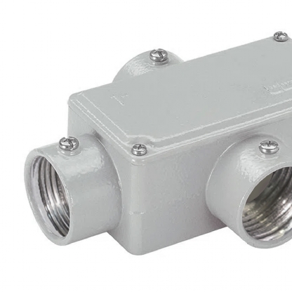 Condulete Alumínio Fixo Tipo X 2.1/2 Com Rosca Bsp Com Tampa Com Vedação Ip54 - Wetzel