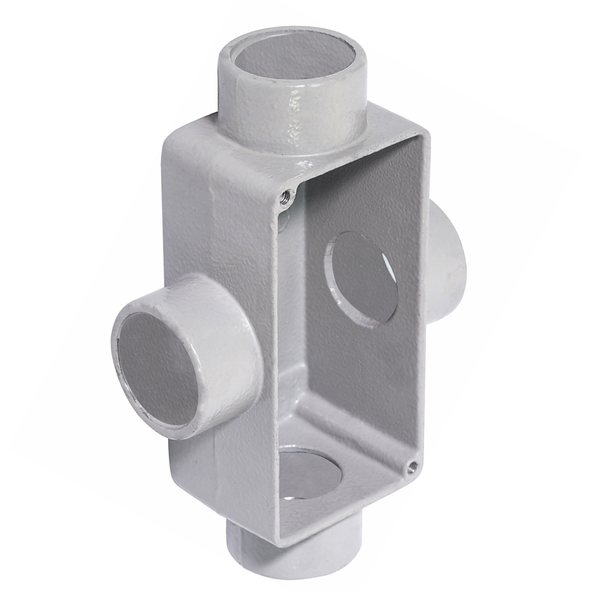 Condulete Alumínio Fixo Tipo X 3/4 Sem Rosca Com Pintura Cinza Sem Tampa Sem Vedação - Wetzel