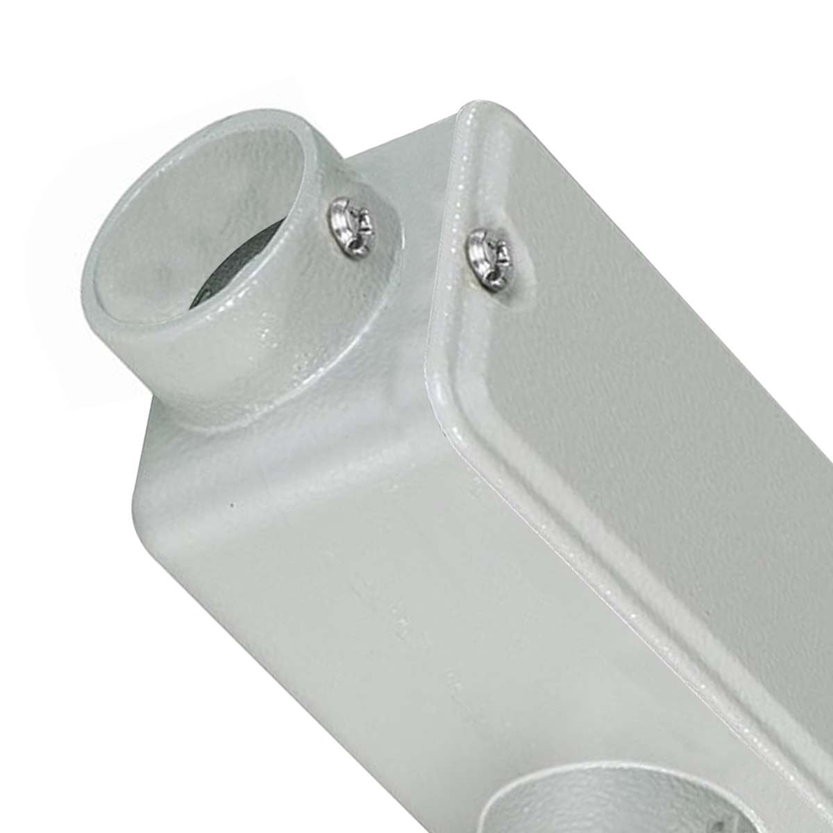 Condulete Alumínio Fixo Tipo Ll 2.1/2 Sem Rosca Com Pintura Cinza Com Tampa Sem Vedação - Wetzel