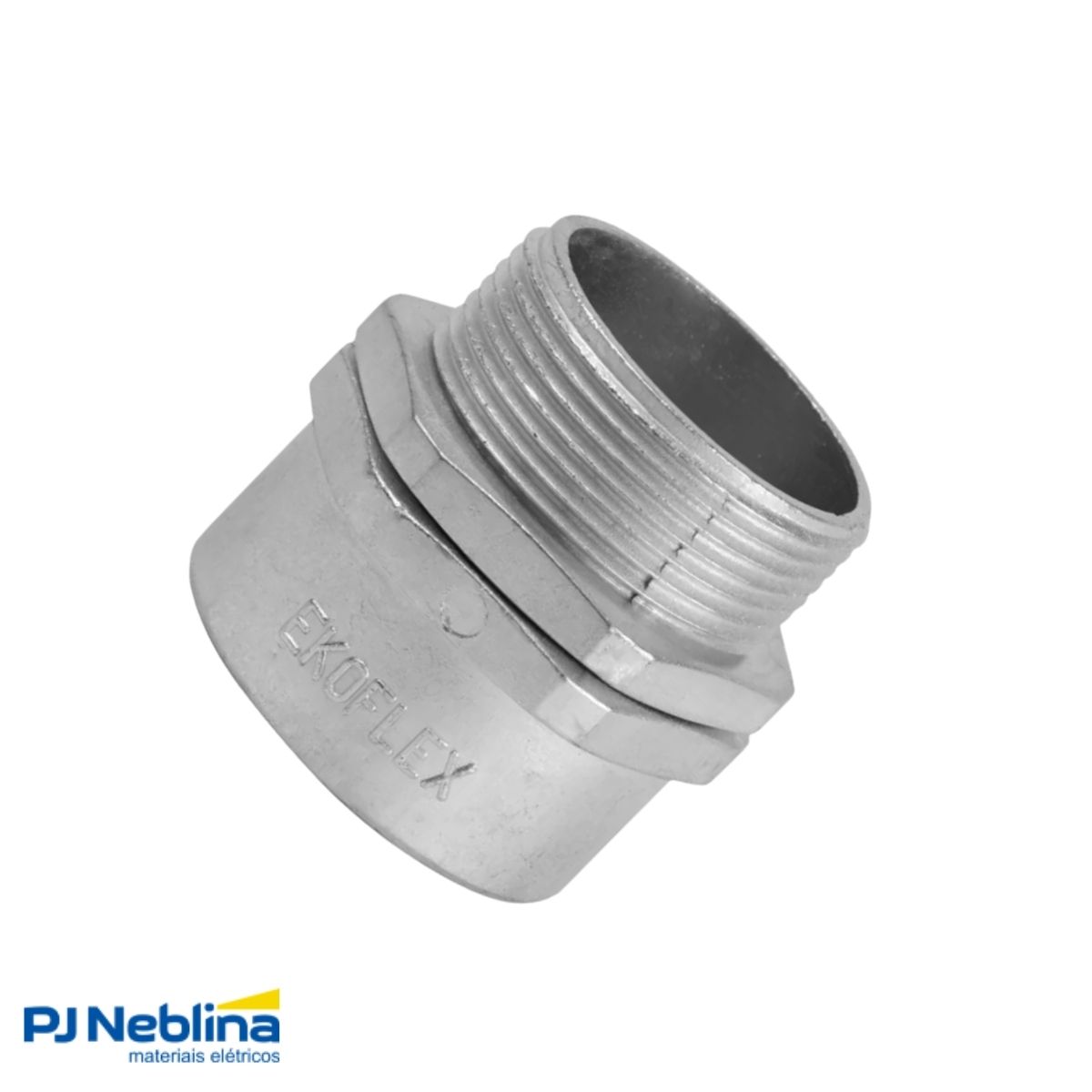 Conector Eletroduto Macho Latão Zincado 3/4 Bsp Reto Giratório - Ekoflex