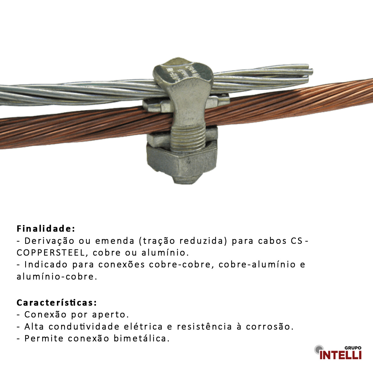 Conector Parafuso Fendido Split-Bolt Bimetálico 70Mm Cobre Estanhado Pfb 1856 Intelli