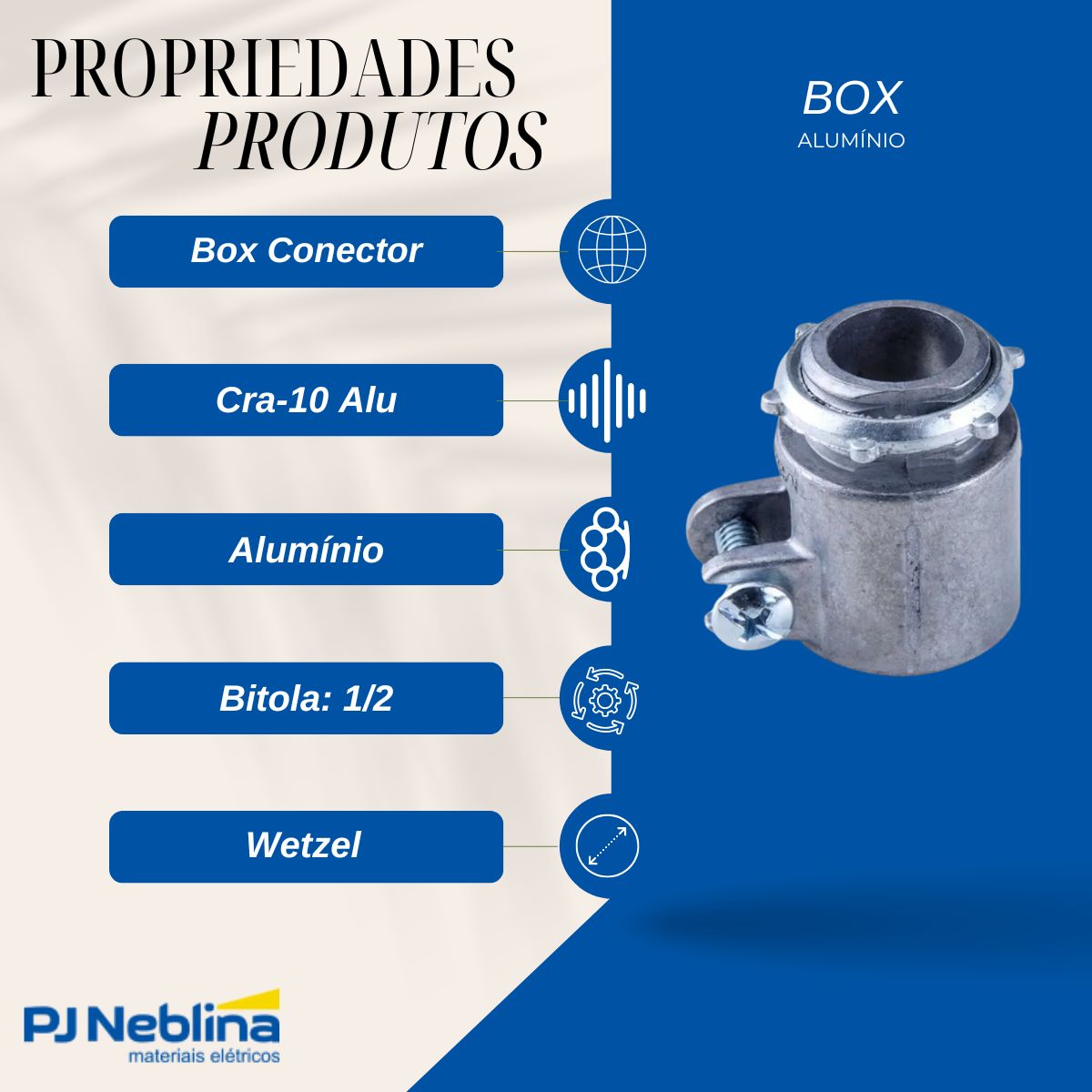 Box Alumínio Reto 1/2 Bsp - Wetzel