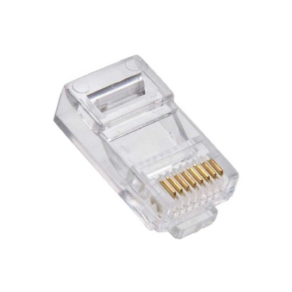 Conector Modular Rj45 Macho Cat5E 8 Vias Transparente - Metaltex