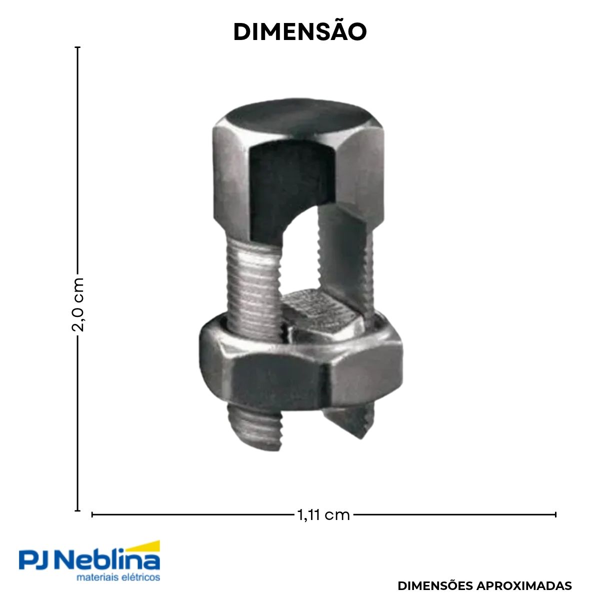 Conector Parafuso Fendido Split-Bolt Simples 10Mm Cobre Estanhado - Magnet