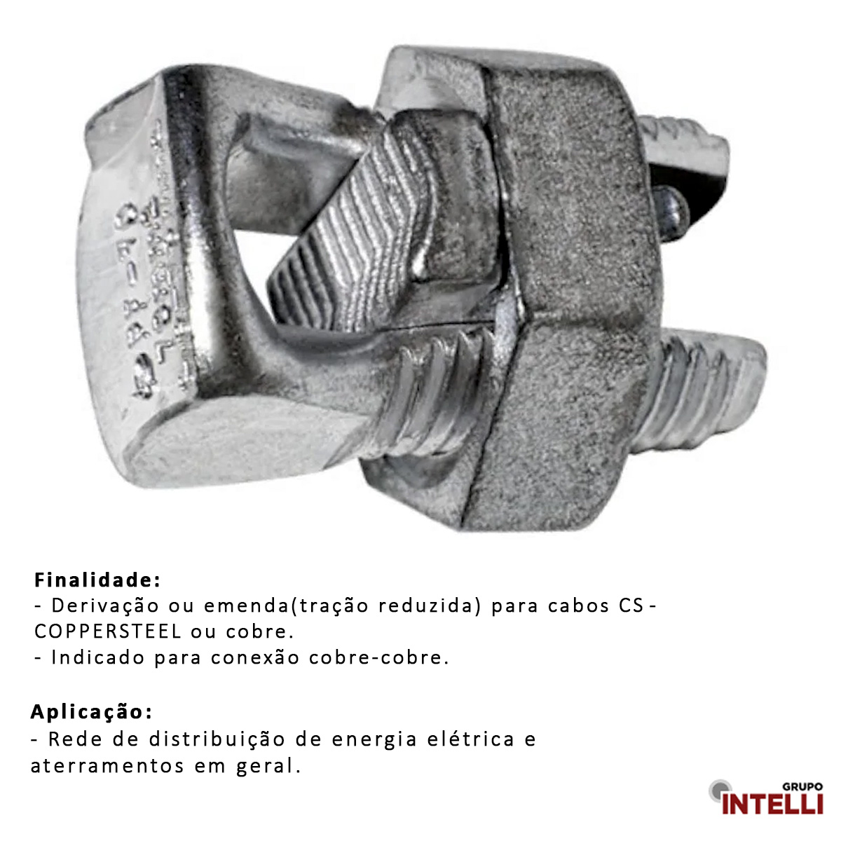 Conector Parafuso Fendido Split-Bolt Simples 10Mm Cobre Estanhado 1801 Intelli