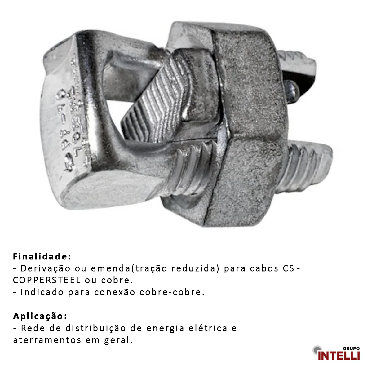 Conector Parafuso Fendido Split-Bolt Simples 120Mm Cobre Estanhado Pf-120 Pf 1808 Intelli
