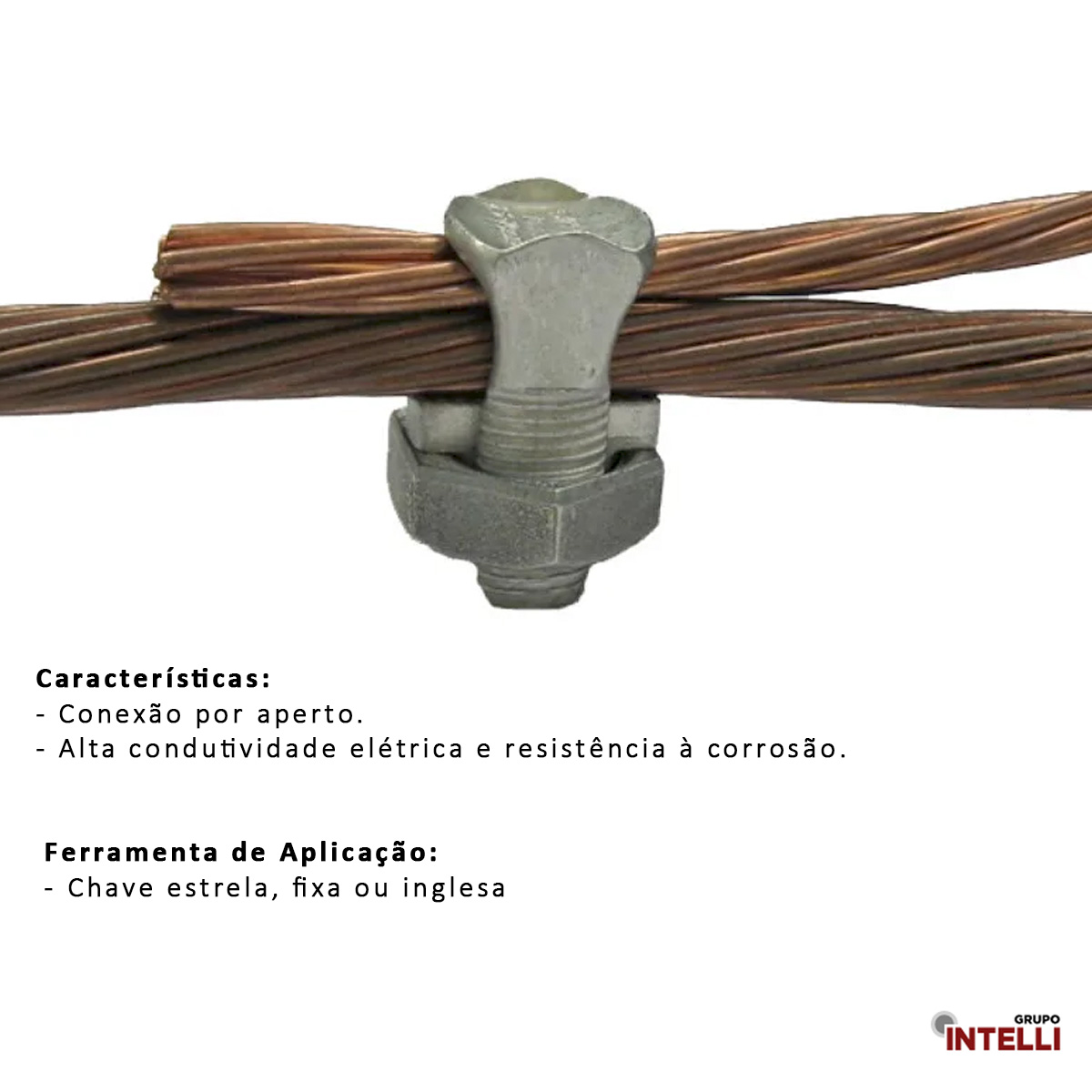 Conector Parafuso Fendido Split-Bolt Simples 120Mm Cobre Estanhado Pf-120 Pf 1808 Intelli