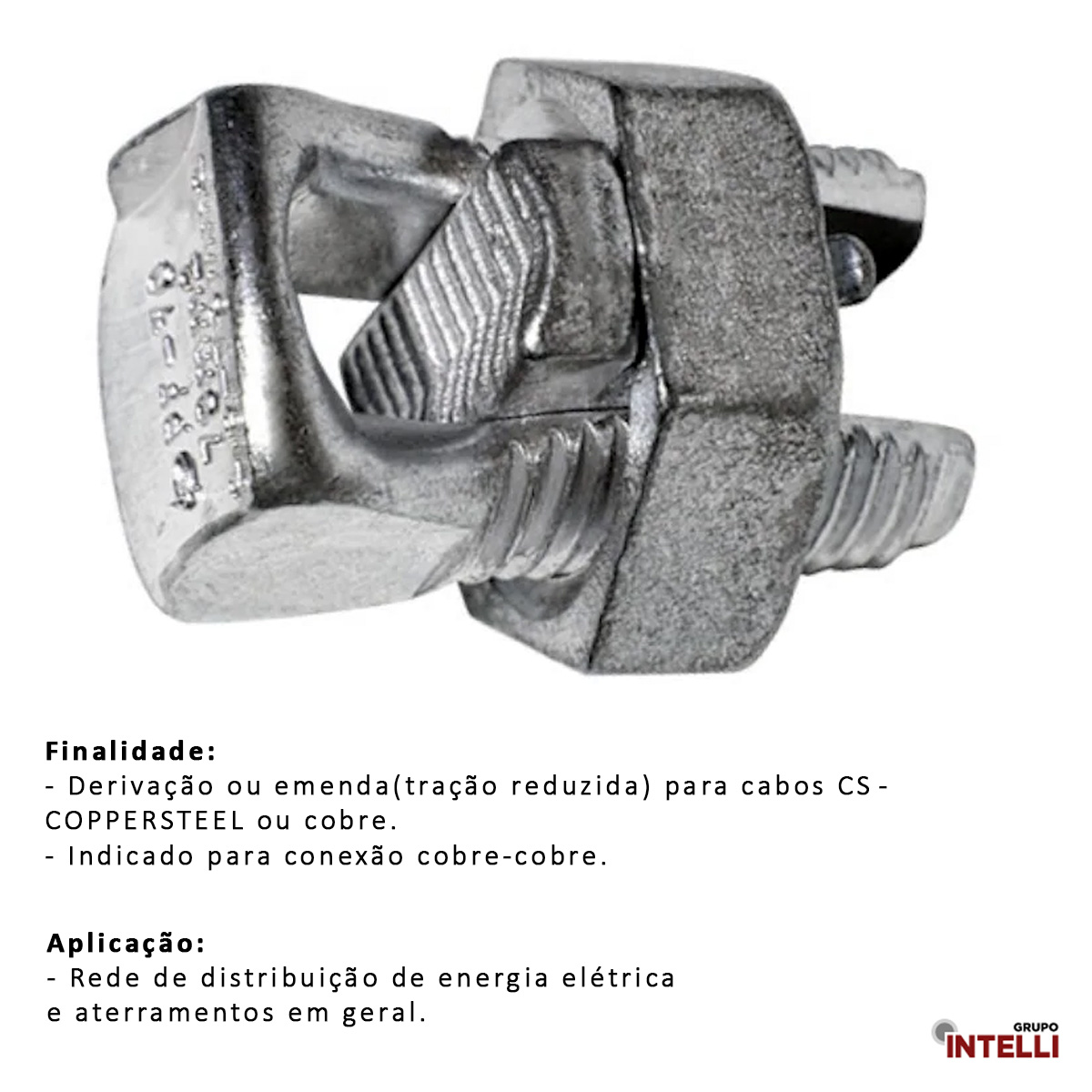 Conector Parafuso Fendido Split-Bolt Simples 150Mm Cobre Estanhado Pf 1809 Intelli