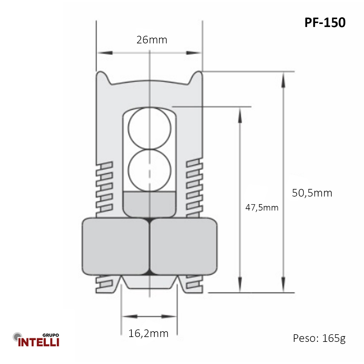 Conector Parafuso Fendido Split-Bolt Simples 150Mm Cobre Estanhado Pf 1809 Intelli