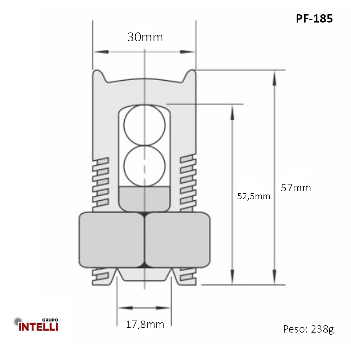 Conector Parafuso Fendido Split-Bolt Simples 185Mm Cobre Estanhado Pf 1810 Intelli