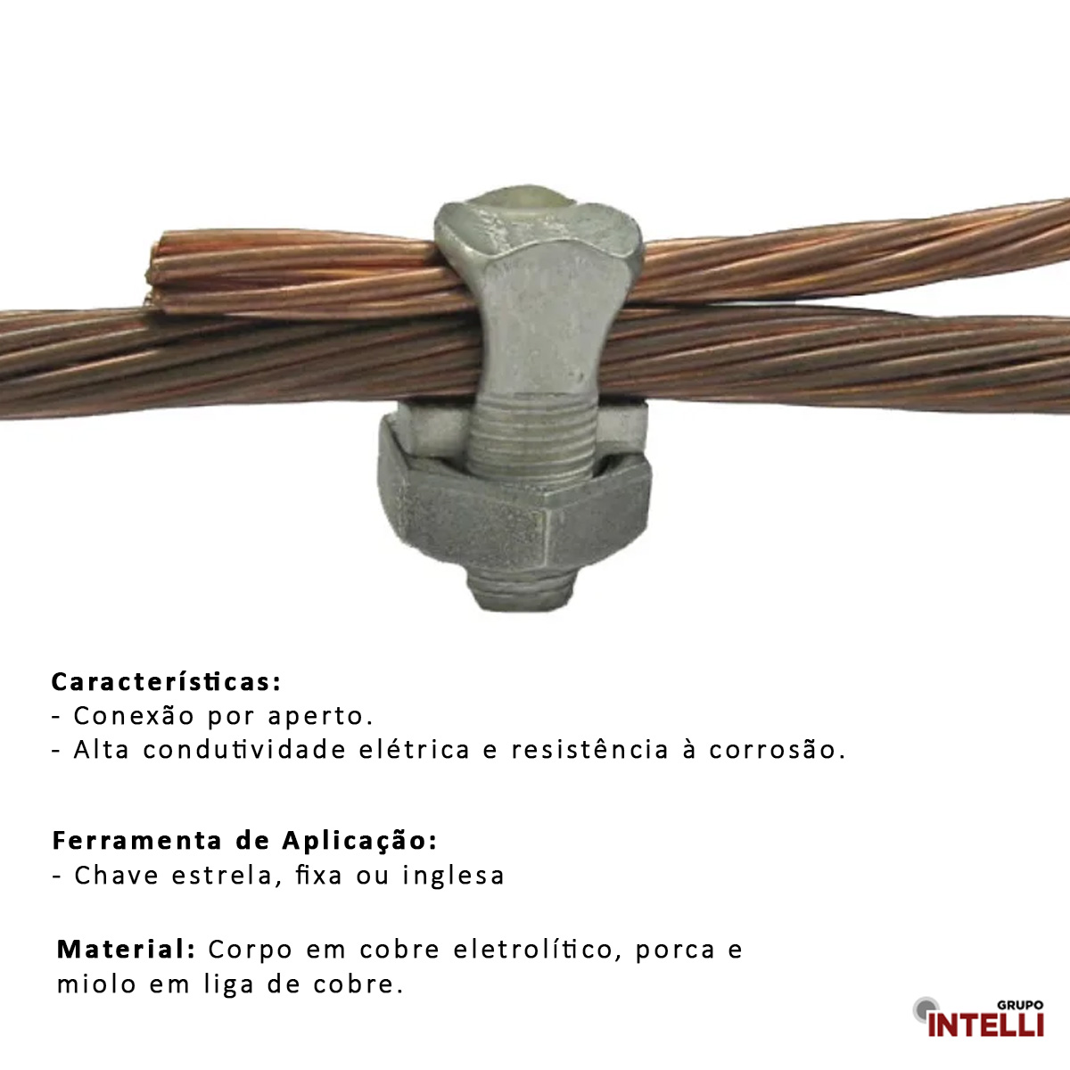 Conector Parafuso Fendido Split-Bolt Simples 240Mm Cobre Estanhado Pf 1811 Intelli