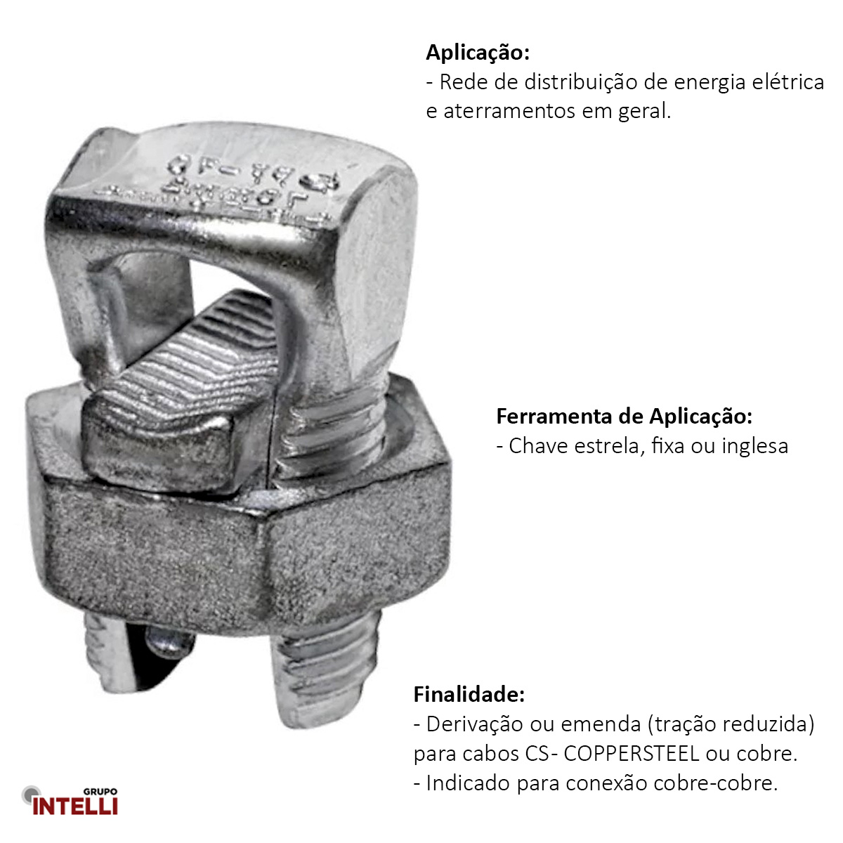 Conector Parafuso Fendido Split-Bolt Simples 25Mm Cobre Estanhado 1803 Intelli