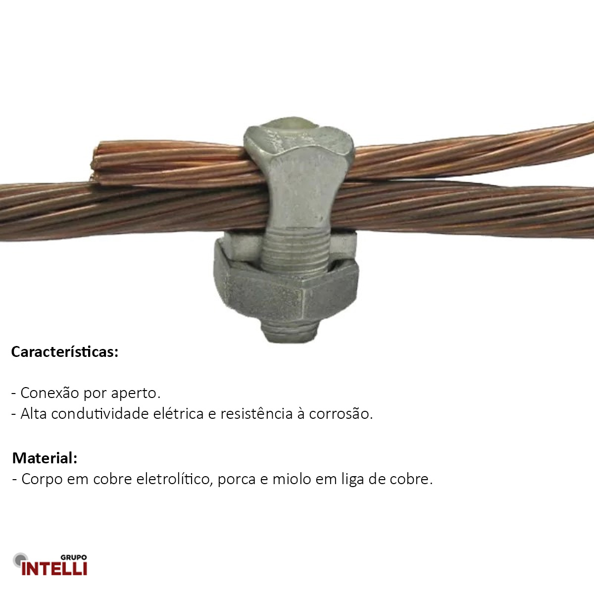 Conector Parafuso Fendido Split-Bolt Simples 25Mm Cobre Estanhado 1803 Intelli