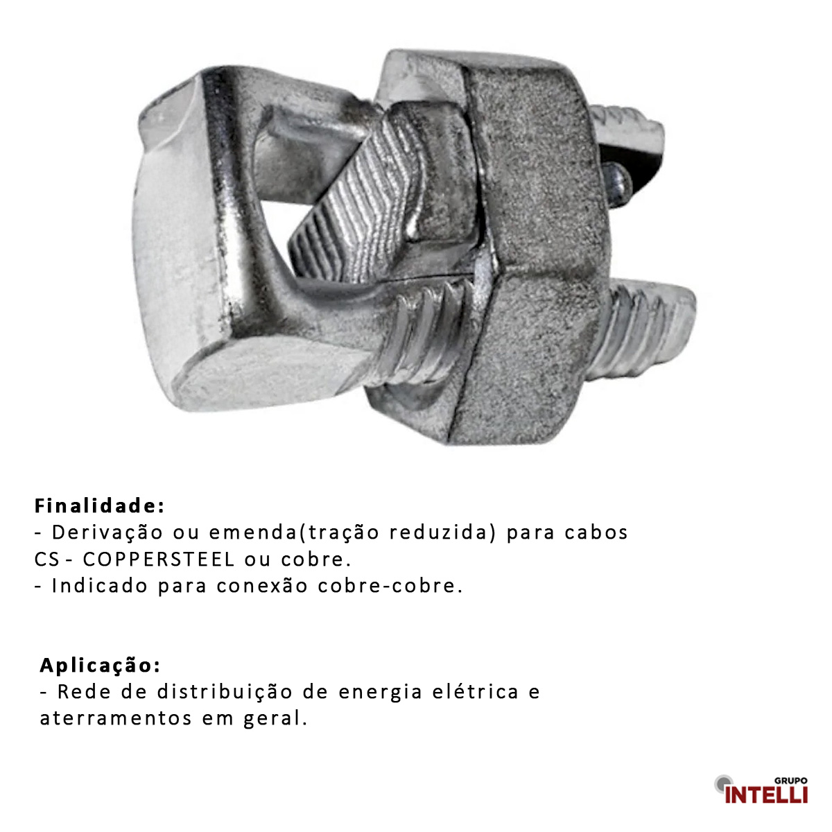 Conector Parafuso Fendido Split-Bolt Simples 35Mm Cobre Estanhado 1804 Intelli